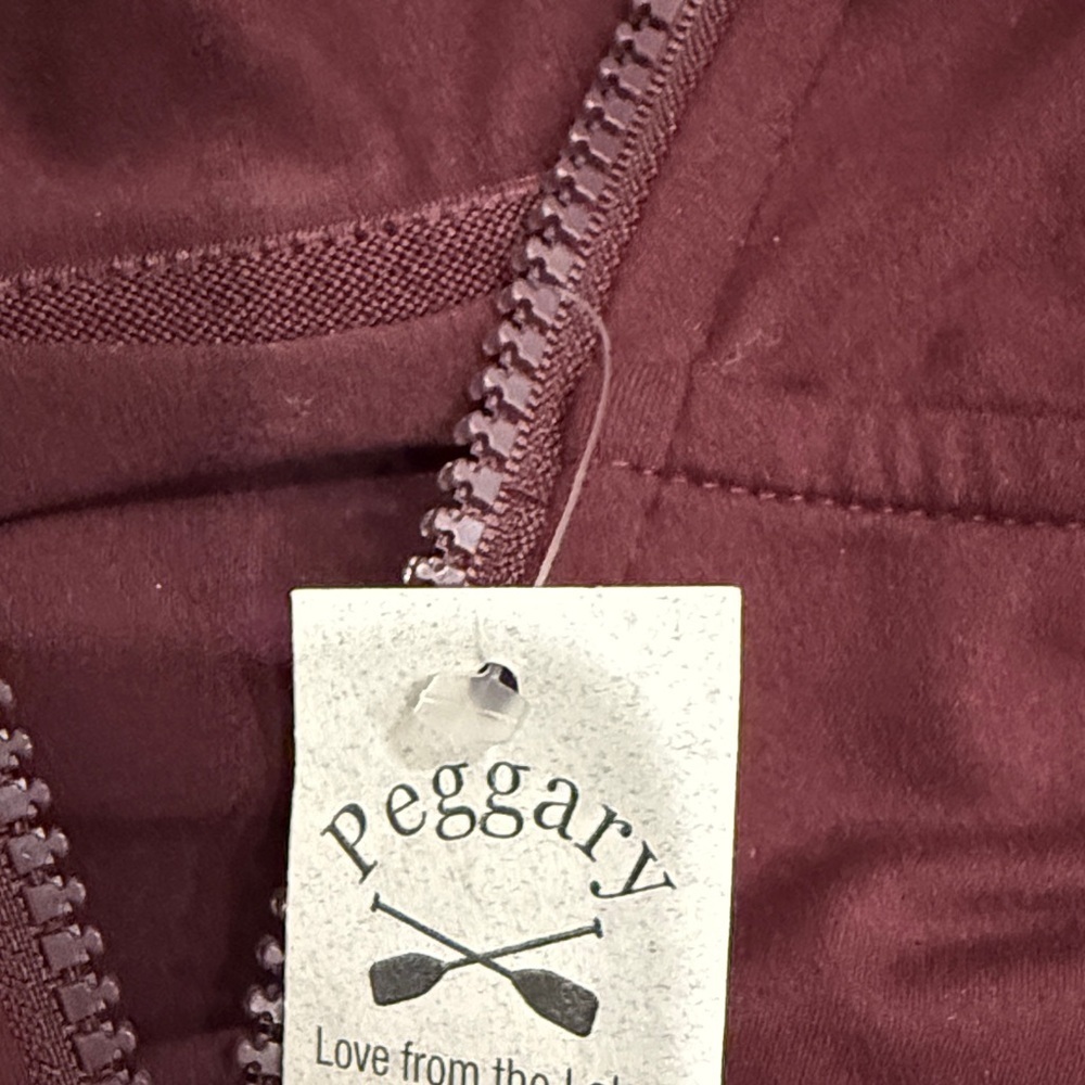 Burgundy Hooded athletic Jacket sz l - Picture 2 of 5